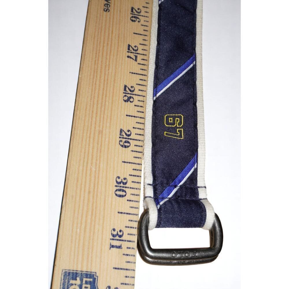 Kids Polo Ralph Lauren '67' Canvas D-Ring Belt – Blue & White – 31"  L - Picture 5 of 6